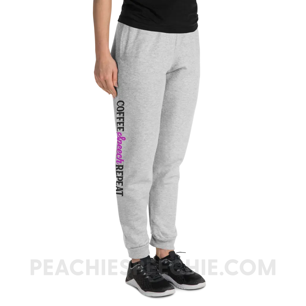 Coffee Speech Repeat Comfy Joggers - Sweatpants peachiespeechie.com