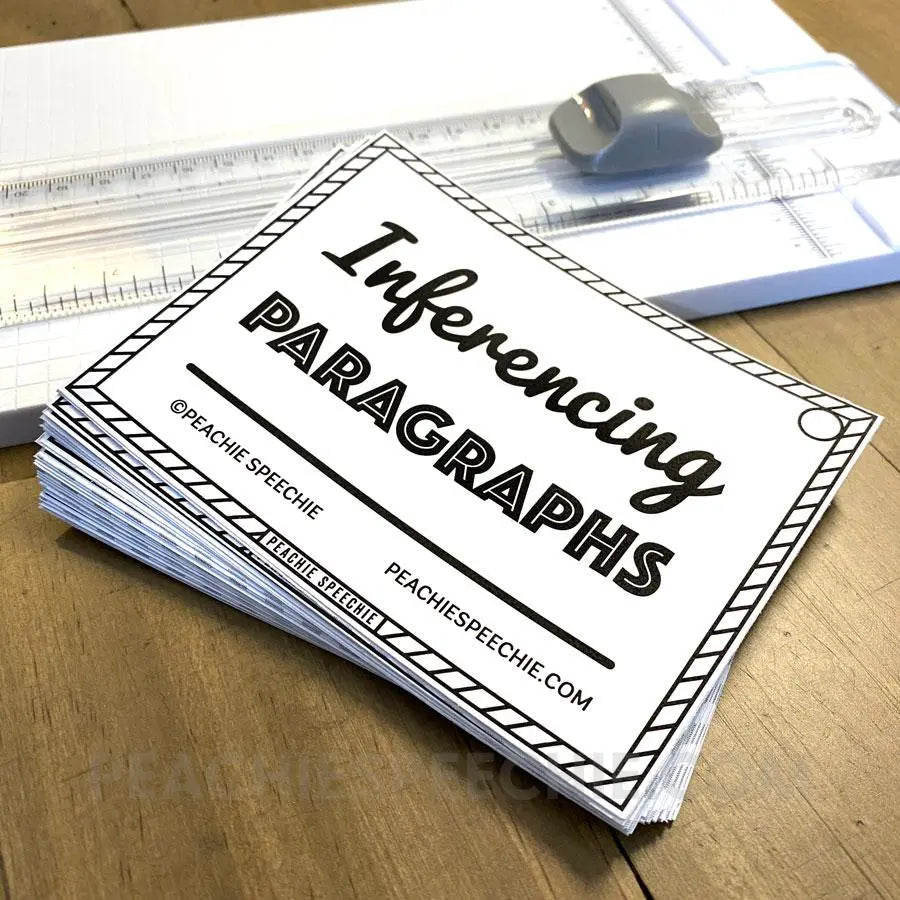 Inferencing Paragraphs Card Deck - Materials peachiespeechie.com