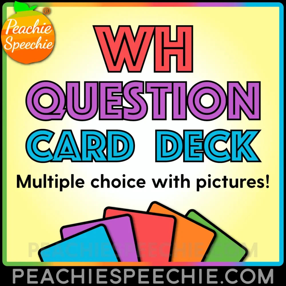 Listening Comprehension Card Deck - Multiple Choice Materials peachiespeechie.com