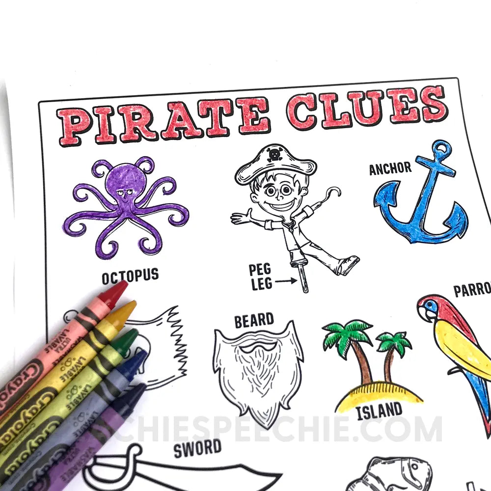 Pirate Clues: Early Inferencing Activity - Materials peachiespeechie.com