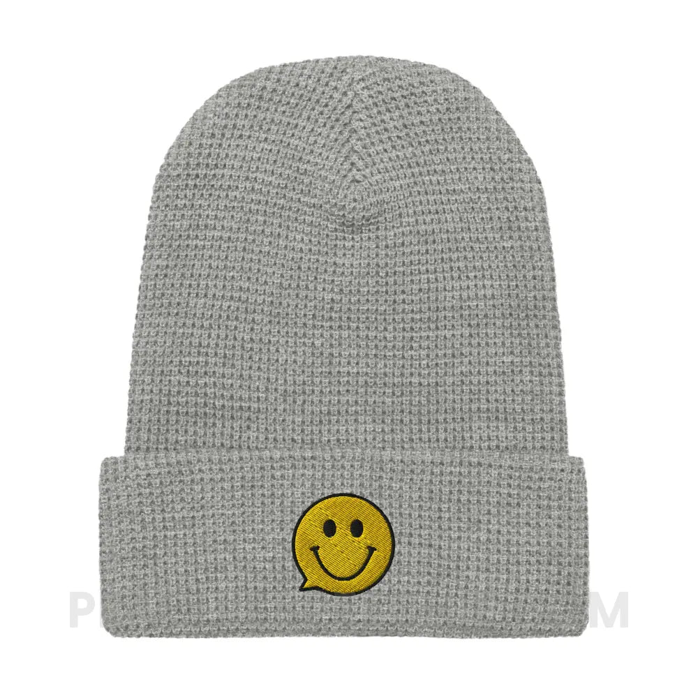 Smiley Face Speech Bubble Waffle beanie - peachiespeechie.com