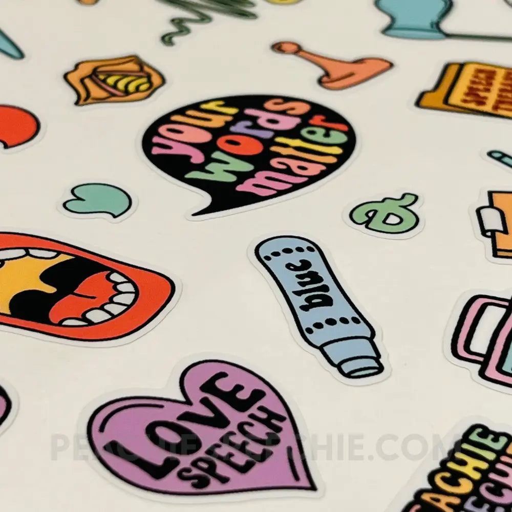 Speech Life Stuff Large Premium Sticker Sheet - Paper products peachiespeechie.com