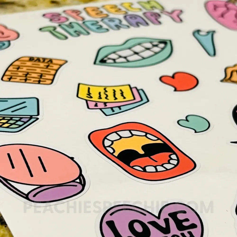 Speech Life Stuff Large Premium Sticker Sheet - Paper products peachiespeechie.com