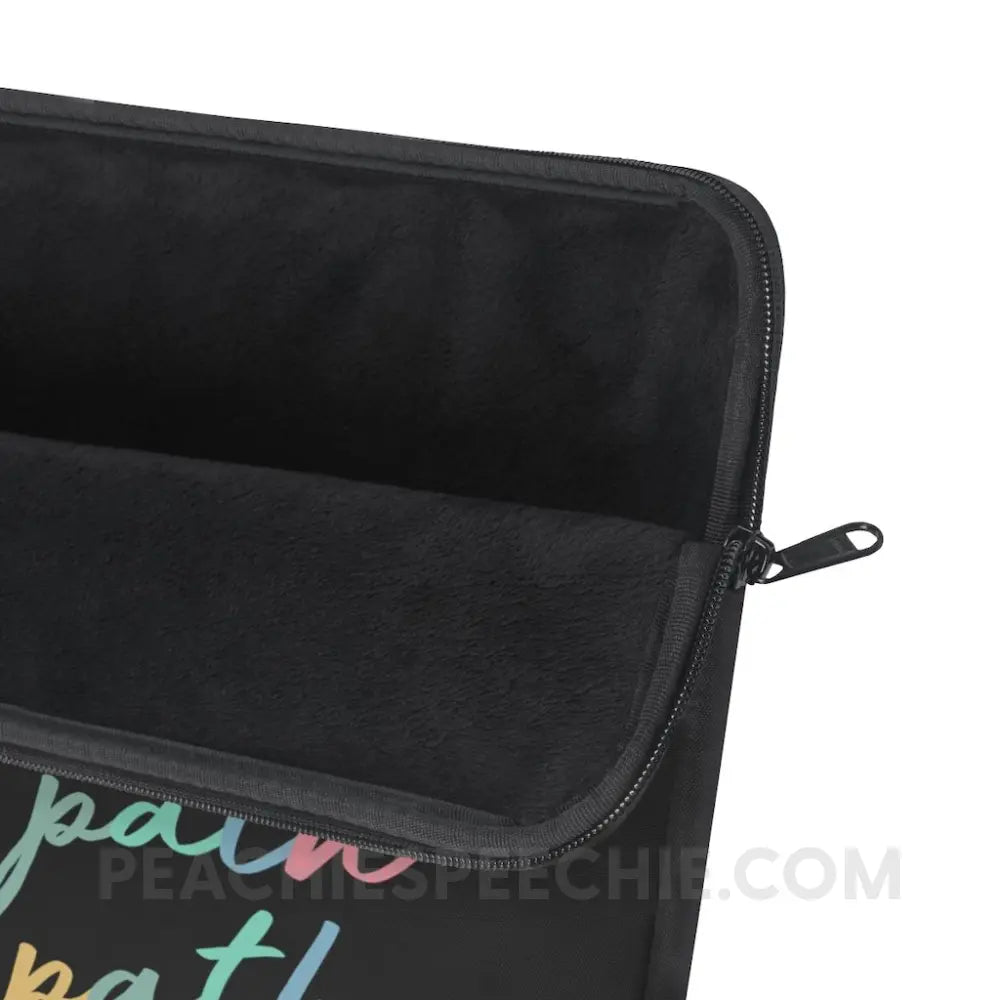 Speech Path Script Laptop Sleeve - peachiespeechie.com