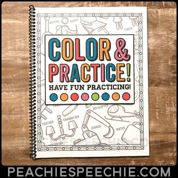 Speech Sound Coloring Pages: Articulation Book - Materials peachiespeechie.com