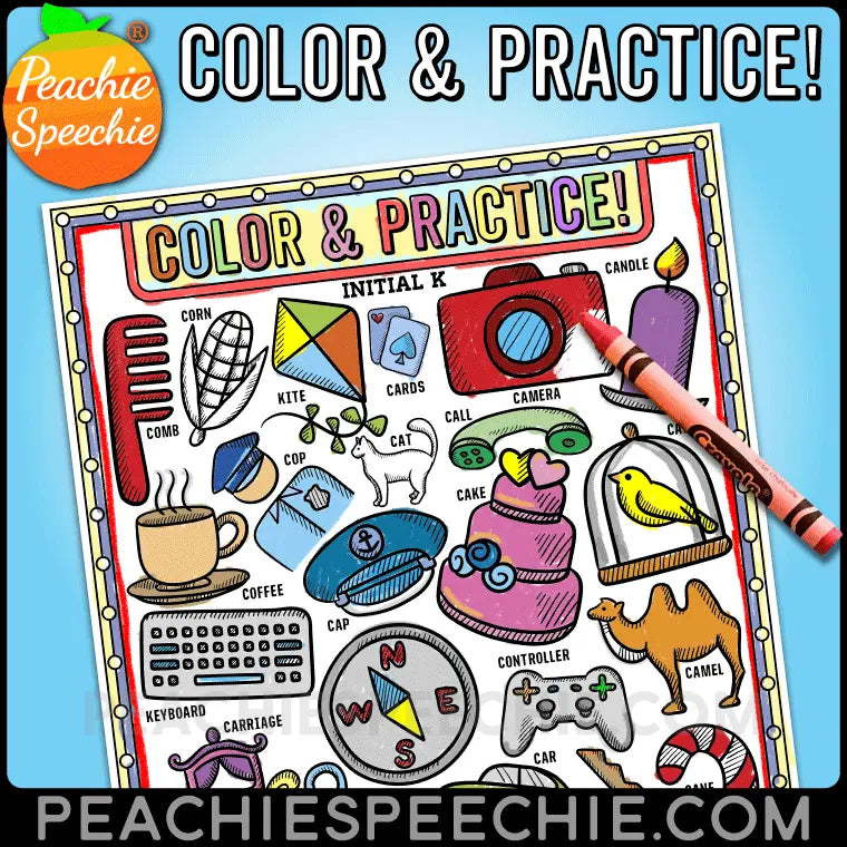 Speech Sound Coloring Pages: Articulation Coloring Book