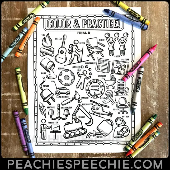Speech Sound Coloring Pages: Articulation Book - Materials peachiespeechie.com