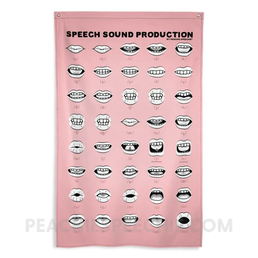 Speech Sound Production Flag - Coral - Posters peachiespeechie.com
