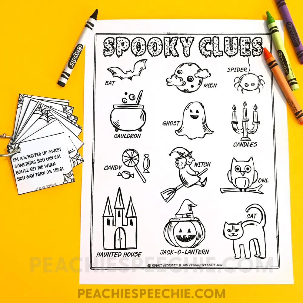 Spooky Clues: Halloween Inferencing - Materials peachiespeechie.com