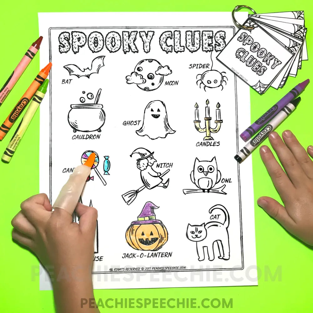 Spooky Clues: Halloween Inferencing - Materials peachiespeechie.com
