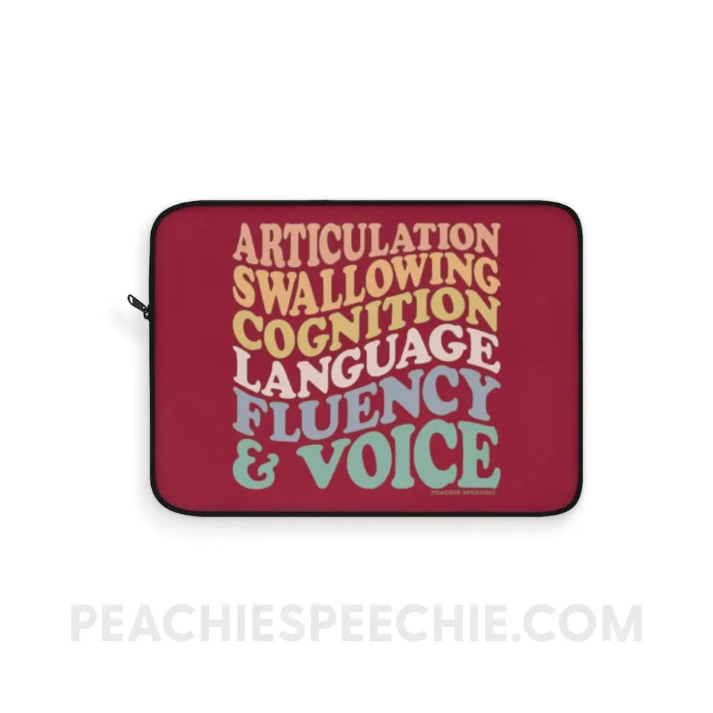 Wavy Speech Stuff Laptop Sleeve - 12’’ - peachiespeechie.com