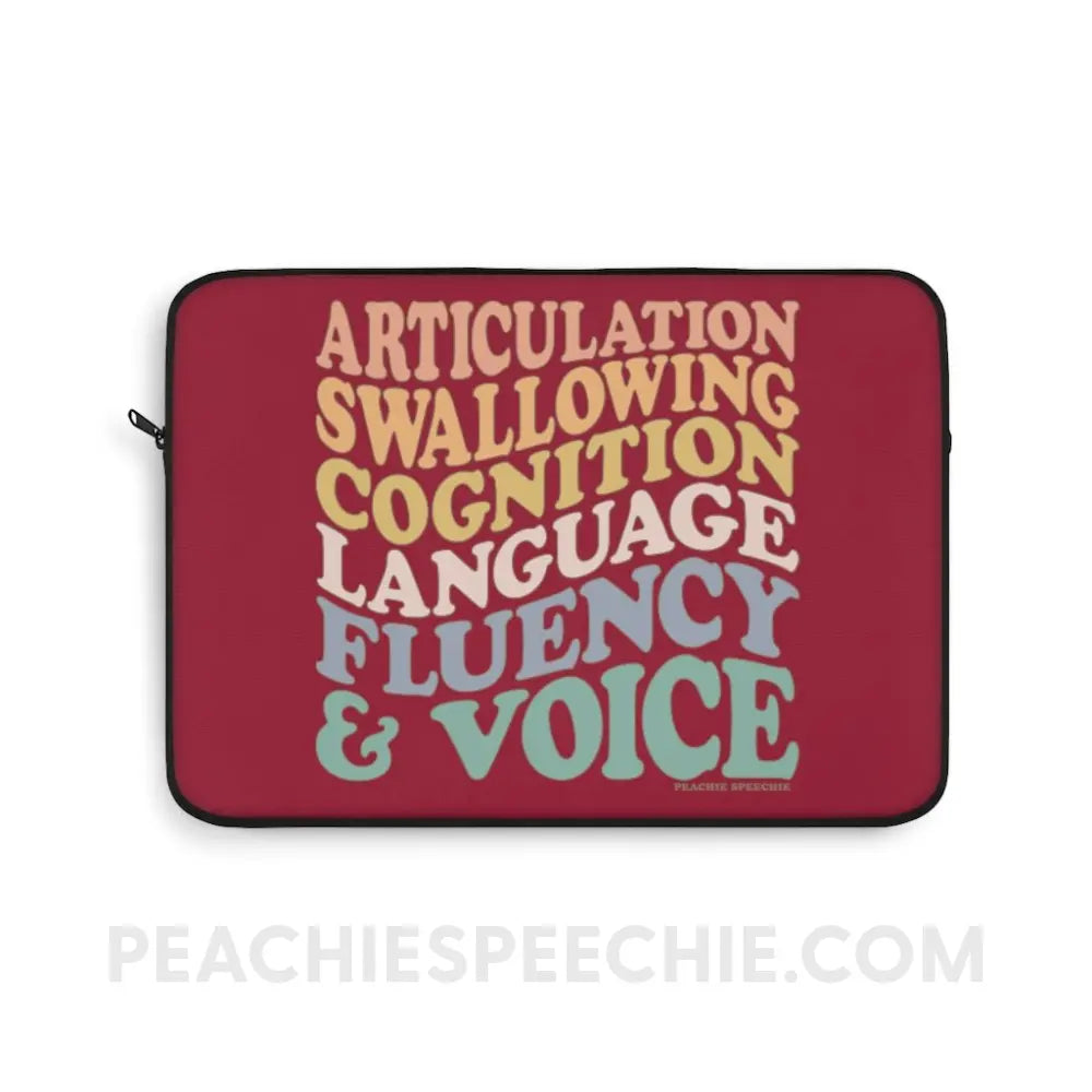 Wavy Speech Stuff Laptop Sleeve - 13’’ - peachiespeechie.com