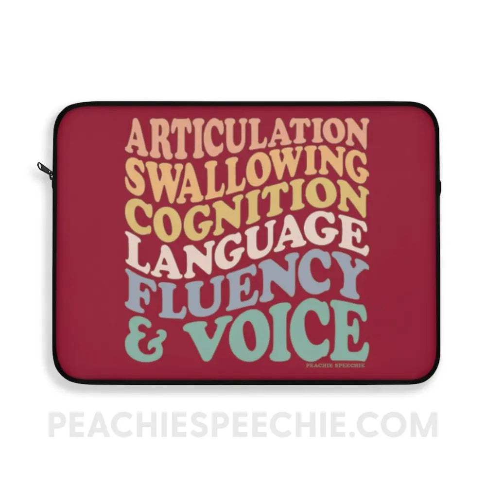 Wavy Speech Stuff Laptop Sleeve - 15’’ - peachiespeechie.com
