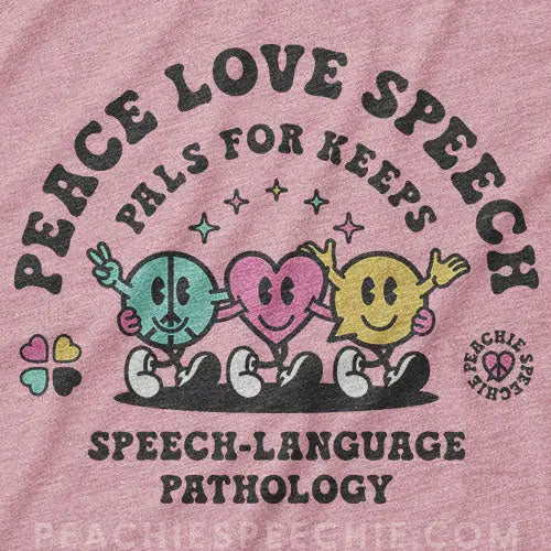 Peace Love Speech Retro Characters