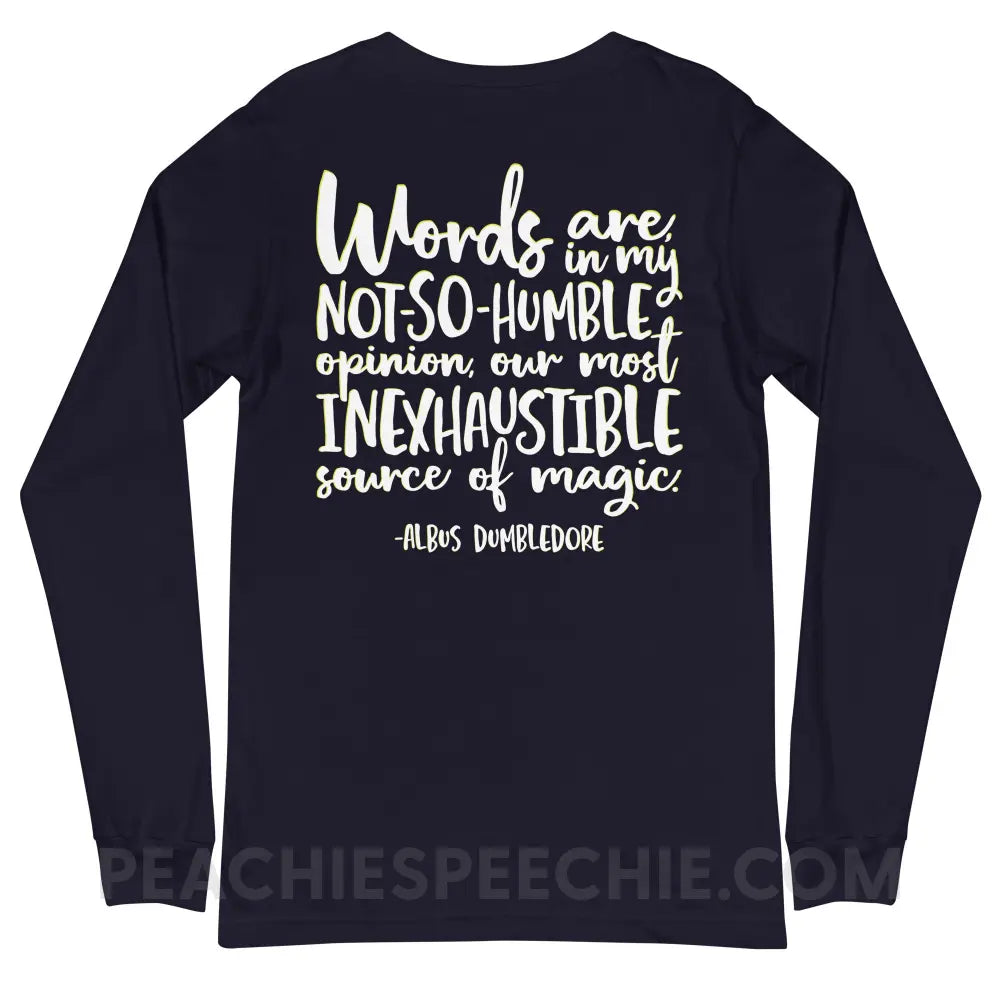 Magic Quote (Back Print) Premium Long Sleeve - Navy / XS - peachiespeechie.com