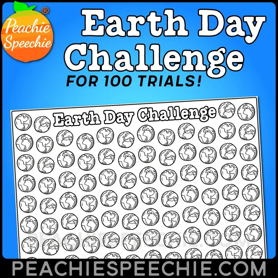 100 Trials Earth Day Challenge - Materials peachiespeechie.com