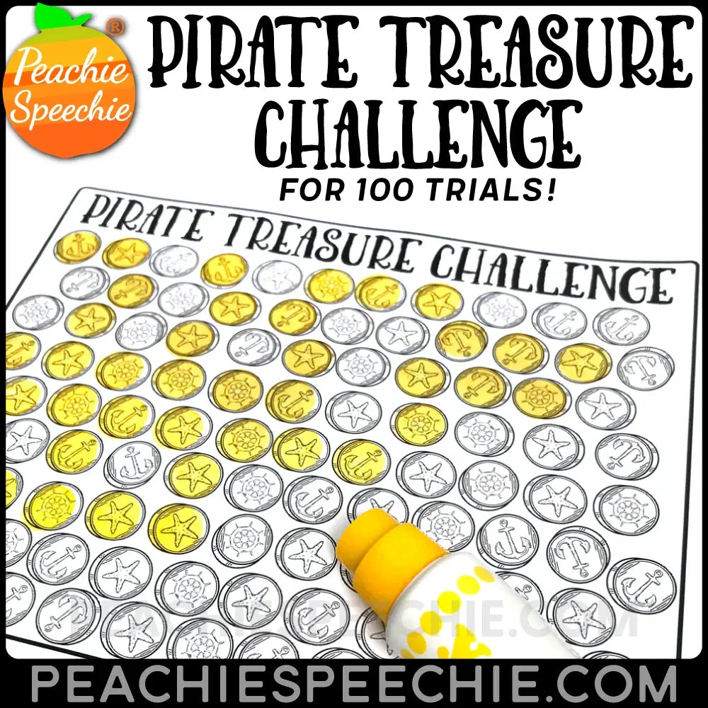 100 Trials Pirate Treasure Challenge by Peachie Speechie - Materials peachiespeechie.com