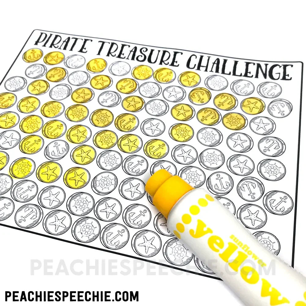 100 Trials Pirate Treasure Challenge by Peachie Speechie - Materials peachiespeechie.com