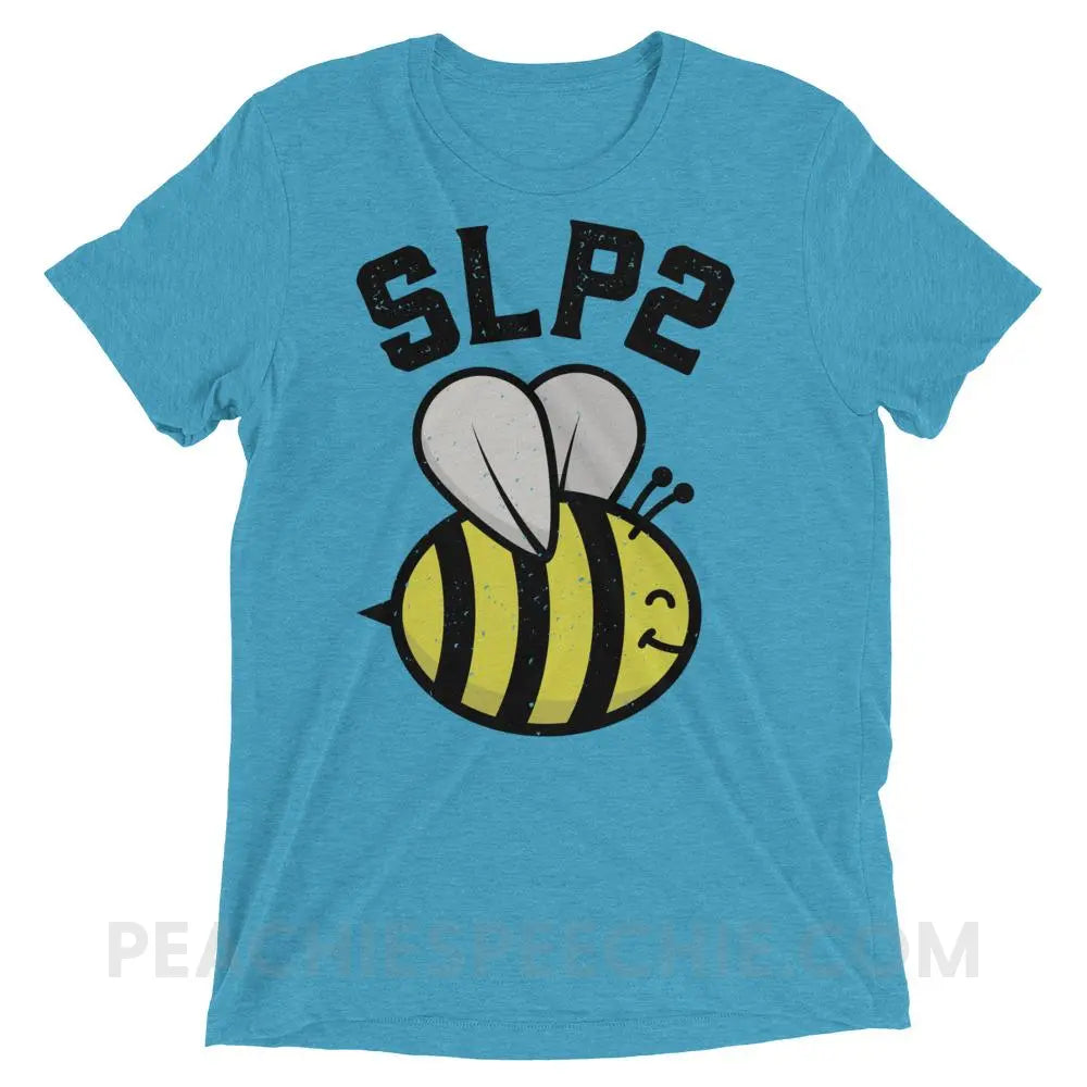 SLP 2 Bee Tri-Blend Tee - Aqua Triblend / XS - T-Shirts & Tops peachiespeechie.com