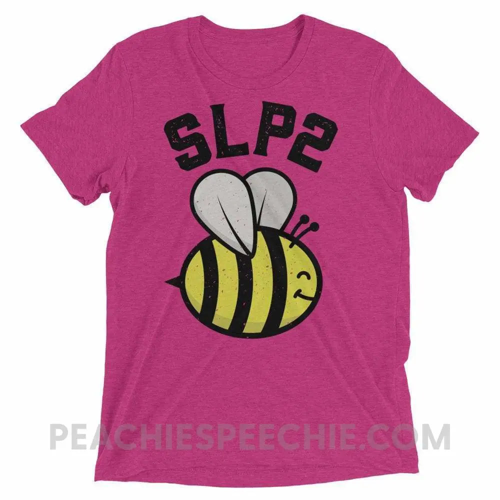 SLP 2 Bee Tri-Blend Tee - Berry Triblend / XS - T-Shirts & Tops peachiespeechie.com