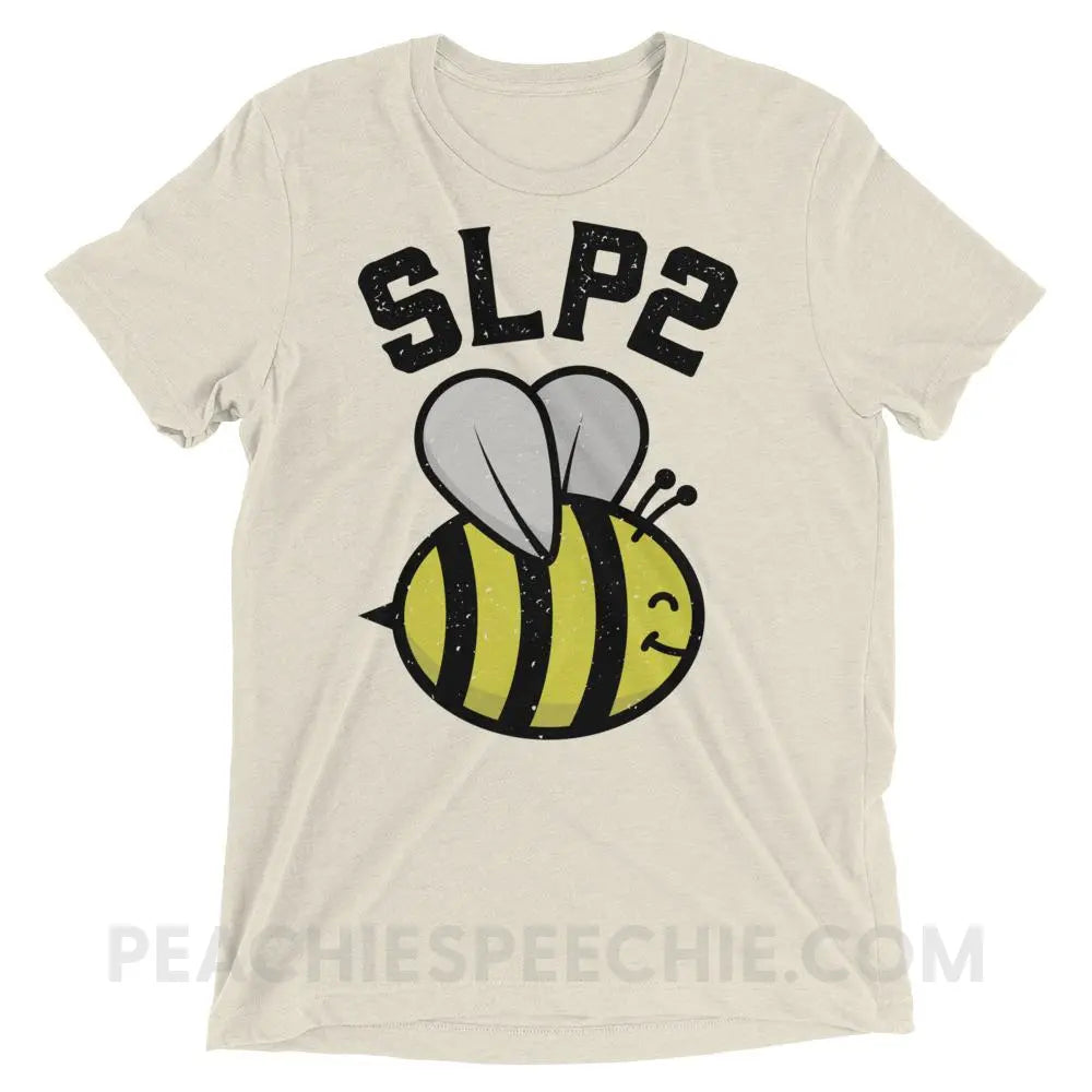 SLP 2 Bee Tri-Blend Tee - Oatmeal Triblend / XS - T-Shirts & Tops peachiespeechie.com