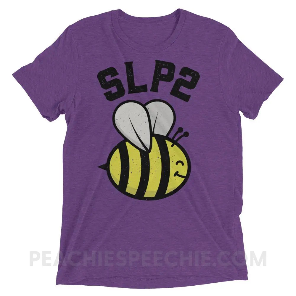 SLP 2 Bee Tri-Blend Tee - Purple Triblend / XS - T-Shirts & Tops peachiespeechie.com