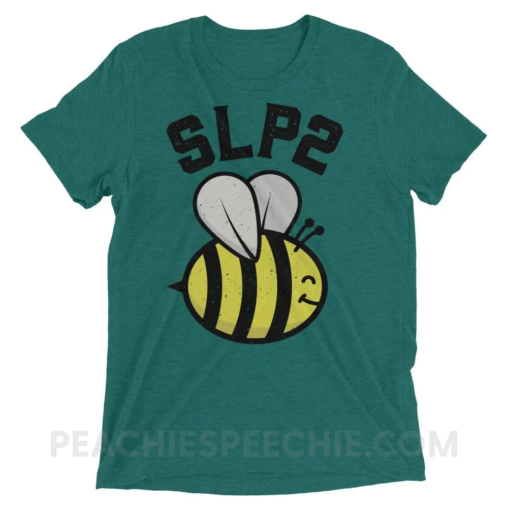 SLP 2 Bee Tri-Blend Tee - Teal Triblend / XS - T-Shirts & Tops peachiespeechie.com
