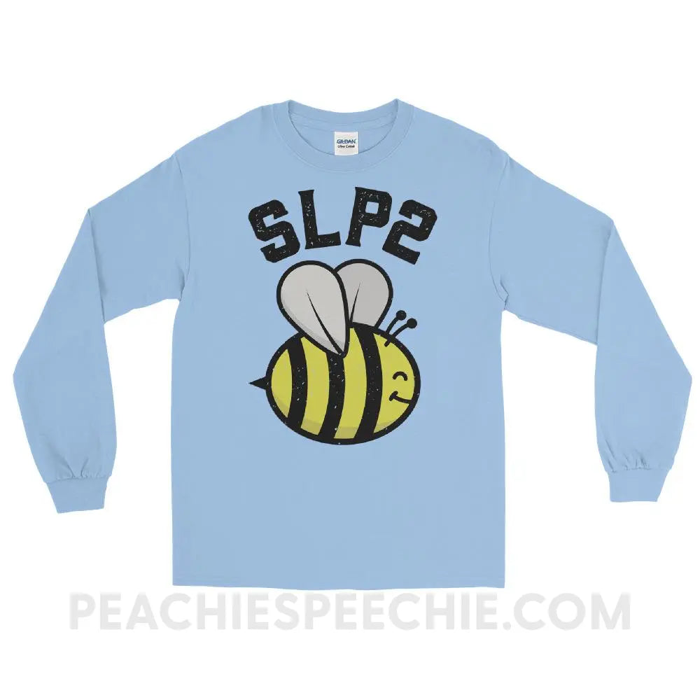 SLP 2 Bee Long Sleeve Tee - Light Blue / S - T-Shirts & Tops peachiespeechie.com