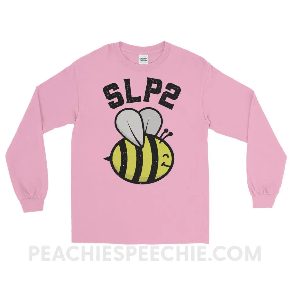 SLP 2 Bee Long Sleeve Tee - Light Pink / S - T-Shirts & Tops peachiespeechie.com