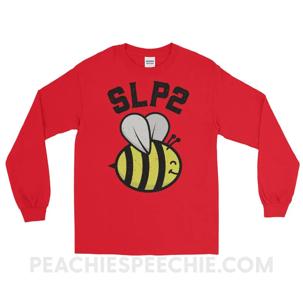 SLP 2 Bee Long Sleeve Tee - Red / S - T-Shirts & Tops peachiespeechie.com