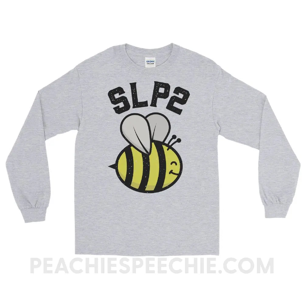 SLP 2 Bee Long Sleeve Tee - Sport Grey / S - T-Shirts & Tops peachiespeechie.com