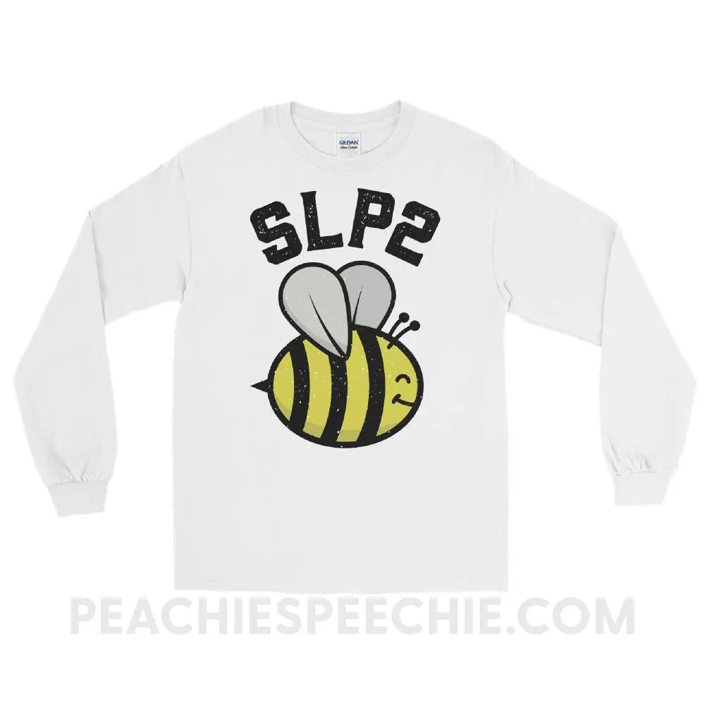 SLP 2 Bee Long Sleeve Tee - White / S - T-Shirts & Tops peachiespeechie.com