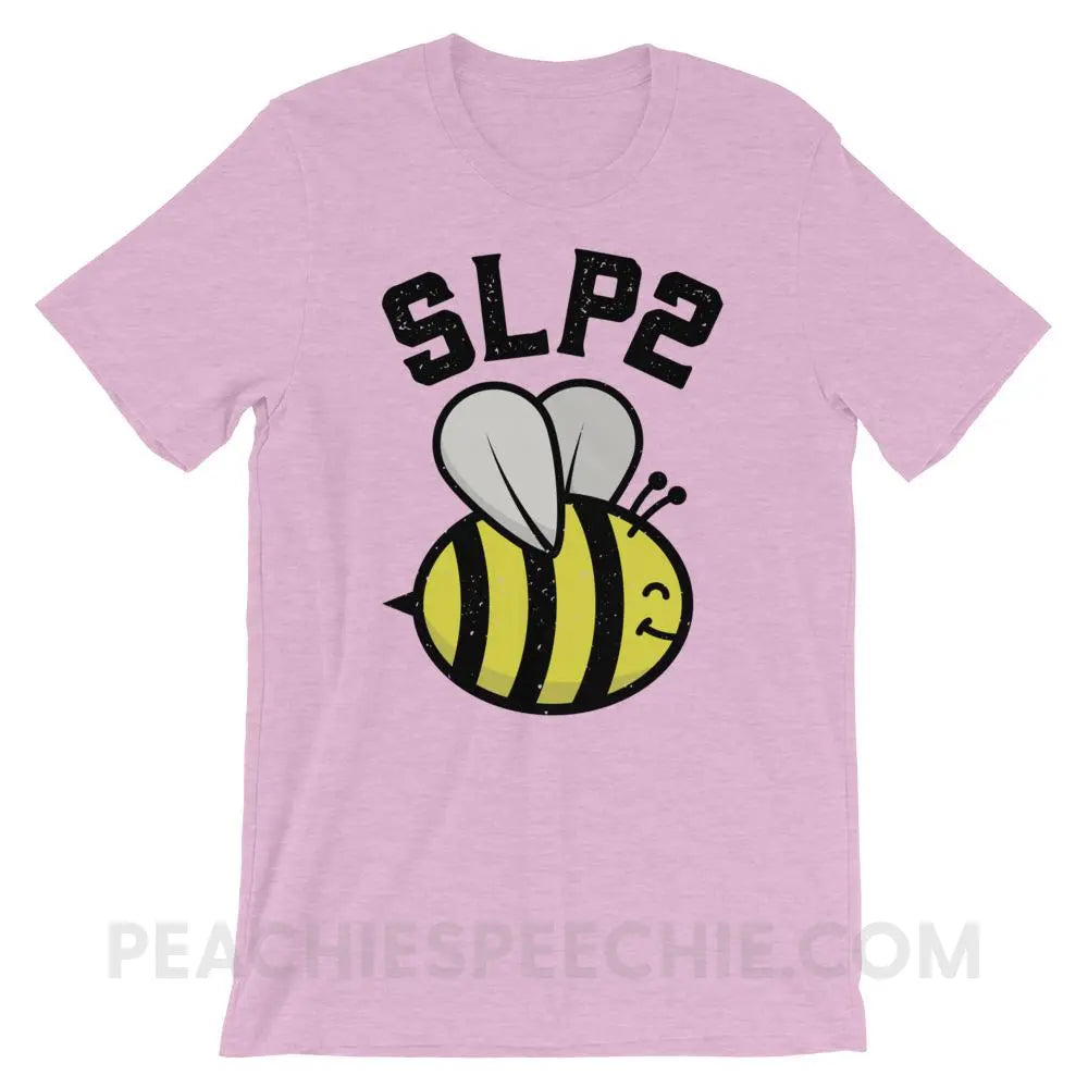 SLP 2 Bee Premium Soft Tee - Heather Prism Lilac / XS - T-Shirts & Tops peachiespeechie.com