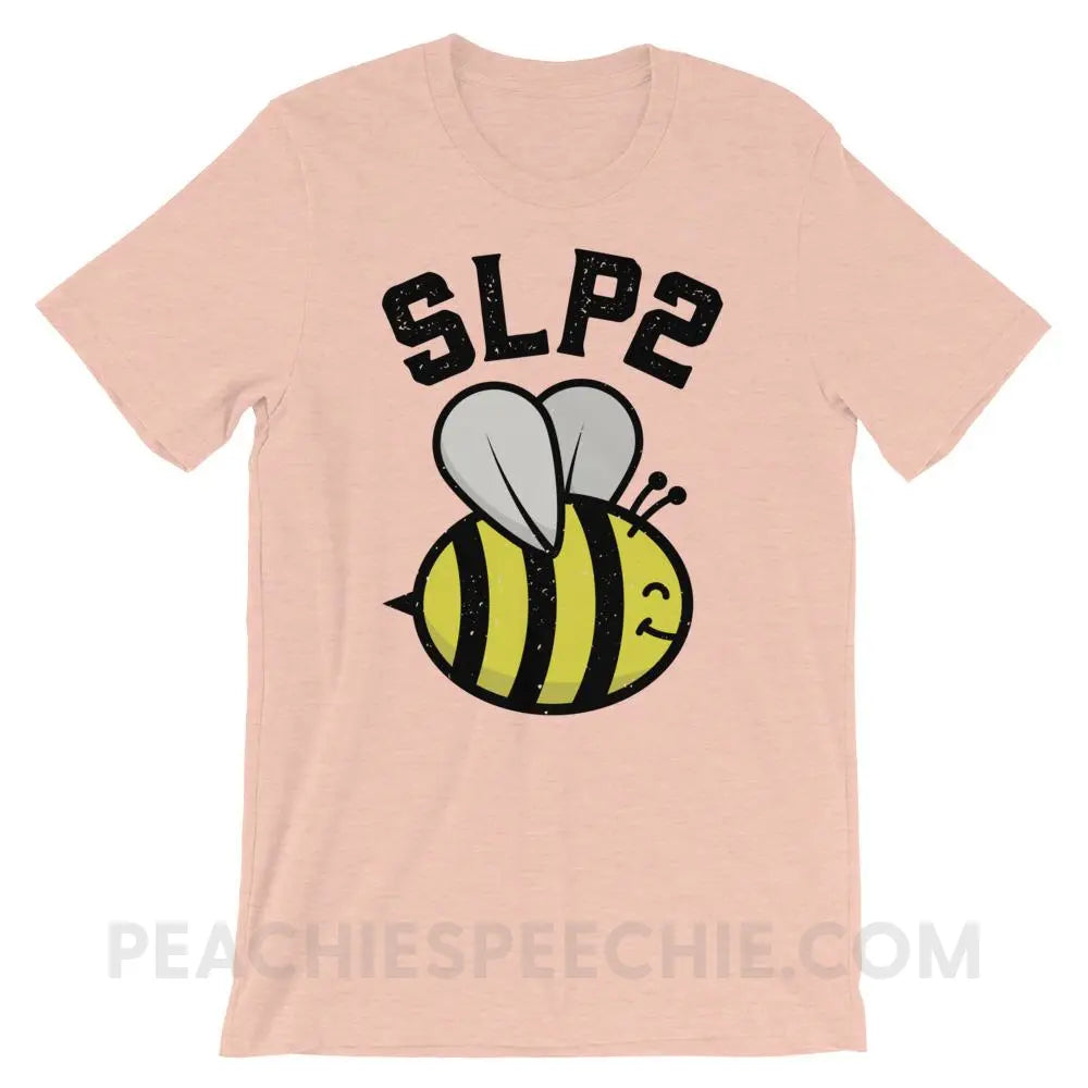 SLP 2 Bee Premium Soft Tee - Heather Prism Peach / XS - T-Shirts & Tops peachiespeechie.com