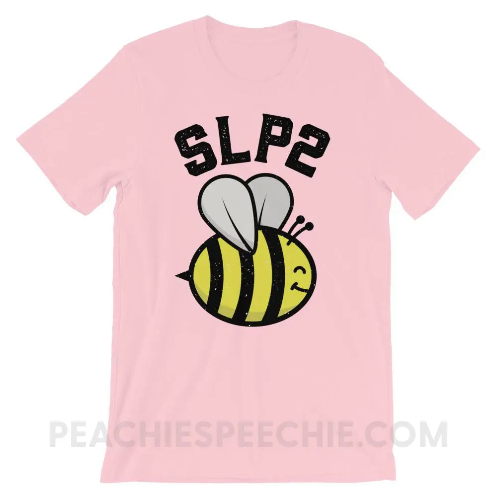 SLP 2 Bee Premium Soft Tee - Pink / S - T-Shirts & Tops peachiespeechie.com