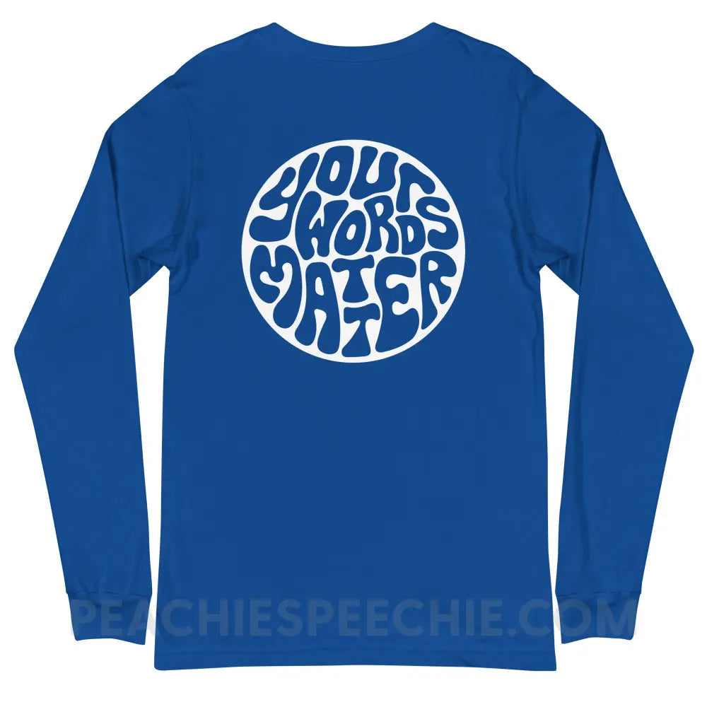 Your Words Matter Circle Premium Long Sleeve - peachiespeechie.com