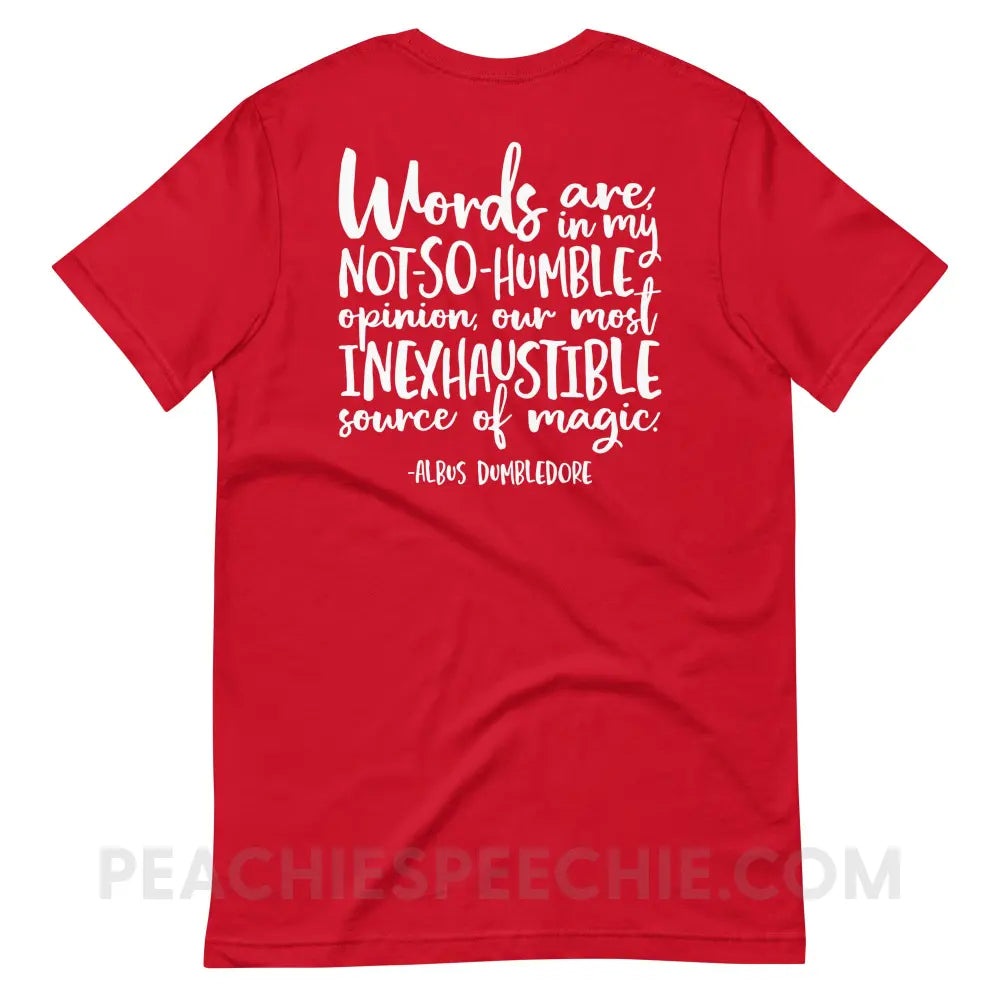 Magic Quote (Back Print) Premium Soft Tee - Red / S - peachiespeechie.com