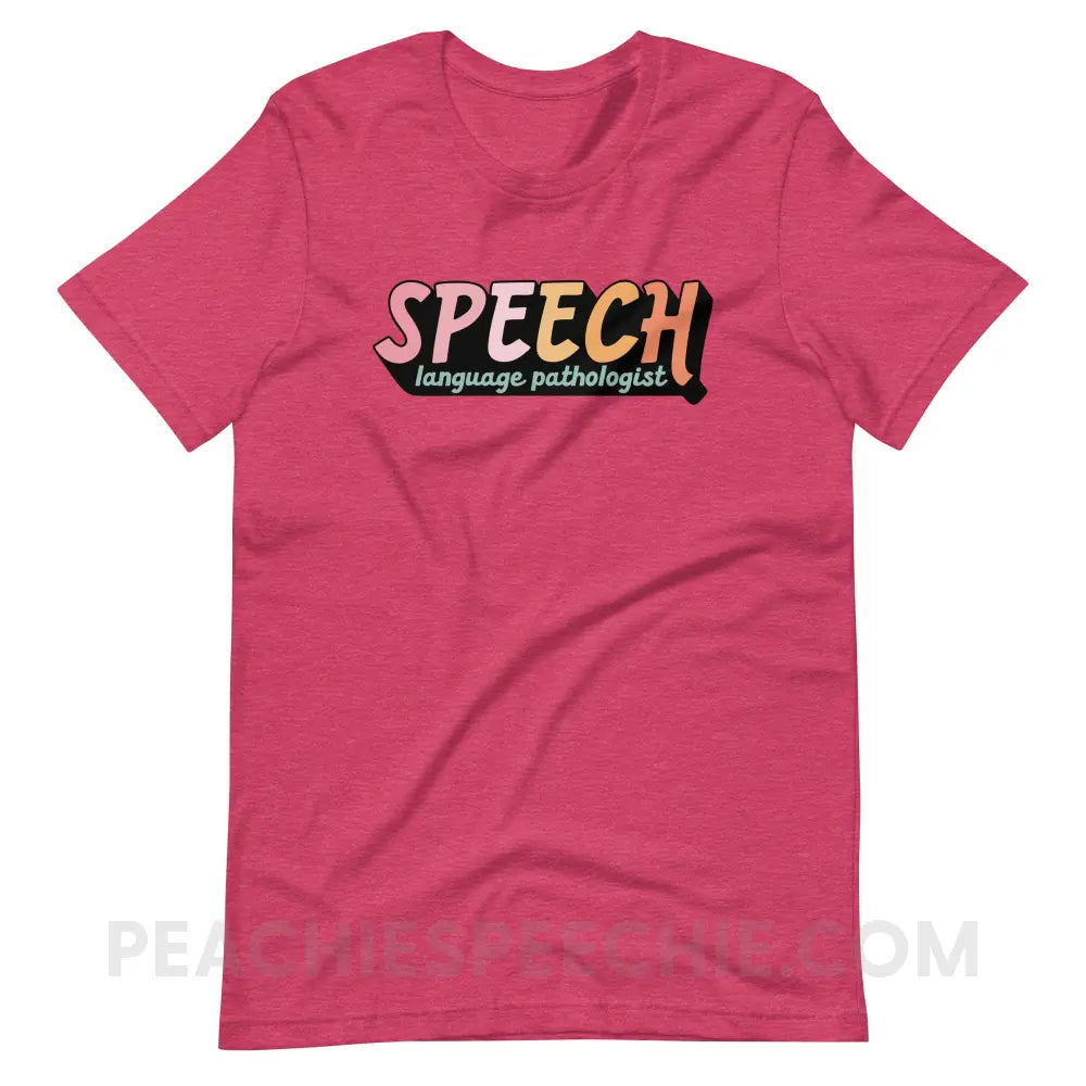 3D SLP Premium Soft Tee - Heather Raspberry / S - T-Shirt peachiespeechie.com