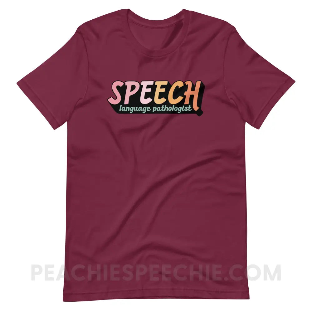 3D SLP Premium Soft Tee - Maroon / XS - T-Shirt peachiespeechie.com