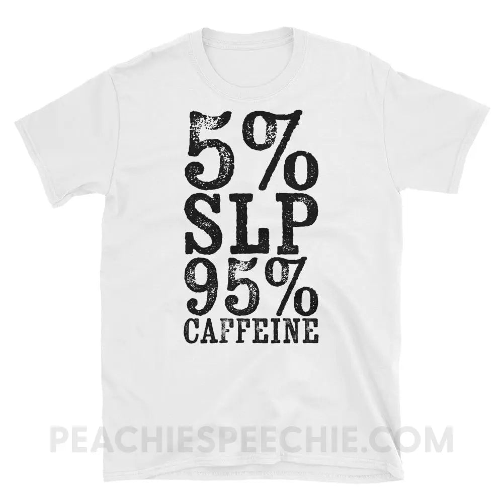 95% Caffeine Classic Tee - White / S - T-Shirts & Tops peachiespeechie.com