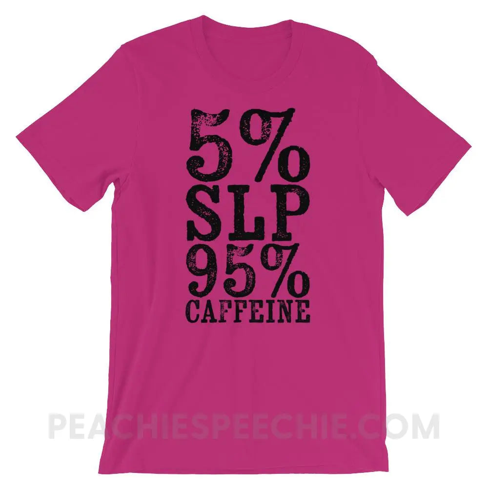 95% Caffeine Premium Soft Tee - Berry / S - T-Shirts & Tops peachiespeechie.com
