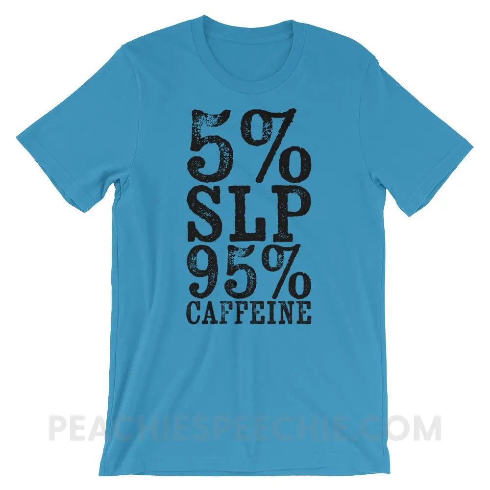 95% Caffeine Premium Soft Tee - Ocean Blue / S - T-Shirts & Tops peachiespeechie.com