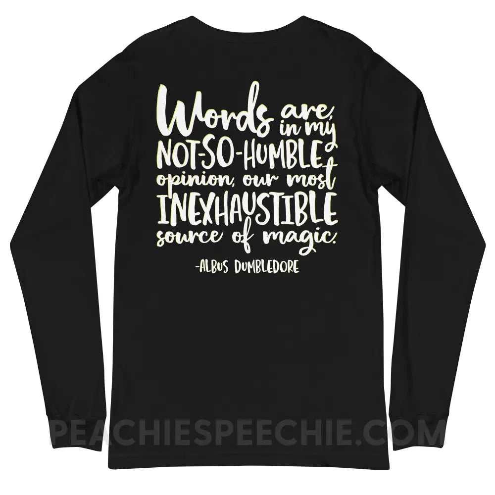 Magic Quote (Back Print) Premium Long Sleeve - Black / XS - peachiespeechie.com