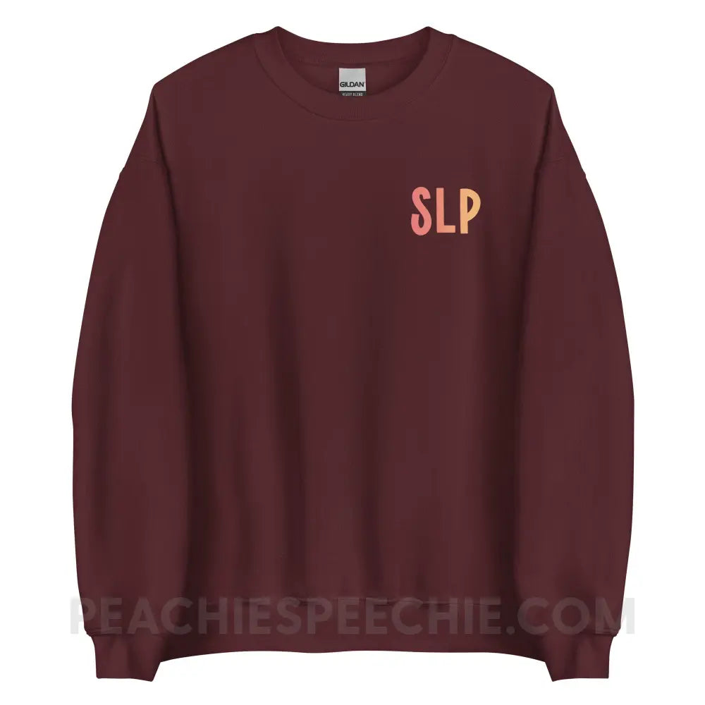 I am a… School Based SLP Classic Sweatshirt - Maroon / S - peachiespeechie.com