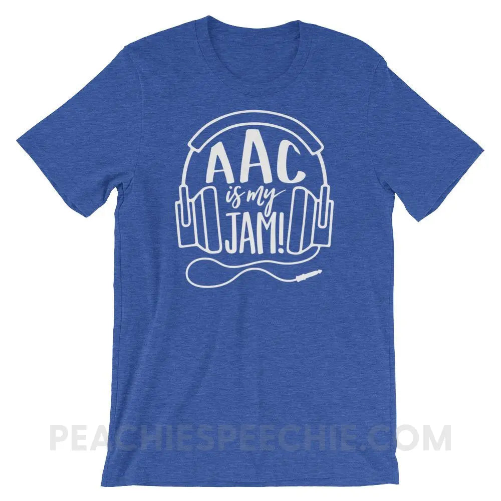 AAC Is My Jam Premium Soft Tee - Heather True Royal / S - T-Shirts & Tops peachiespeechie.com