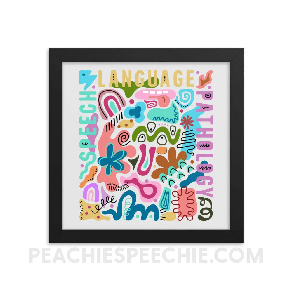Abstract Art SLP Framed Poster - Black / 10″×10″ - peachiespeechie.com