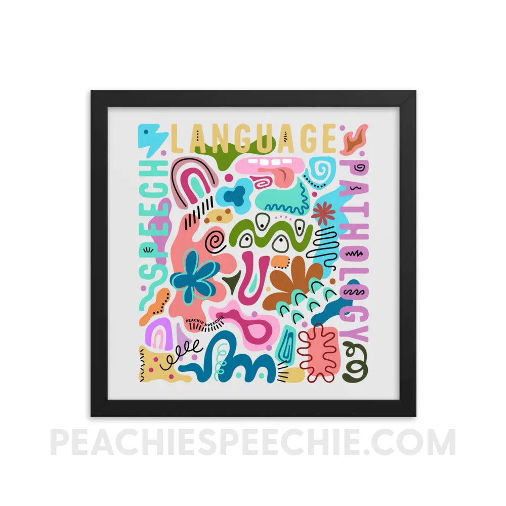 Abstract Art SLP Framed Poster - Black / 14″×14″ - peachiespeechie.com