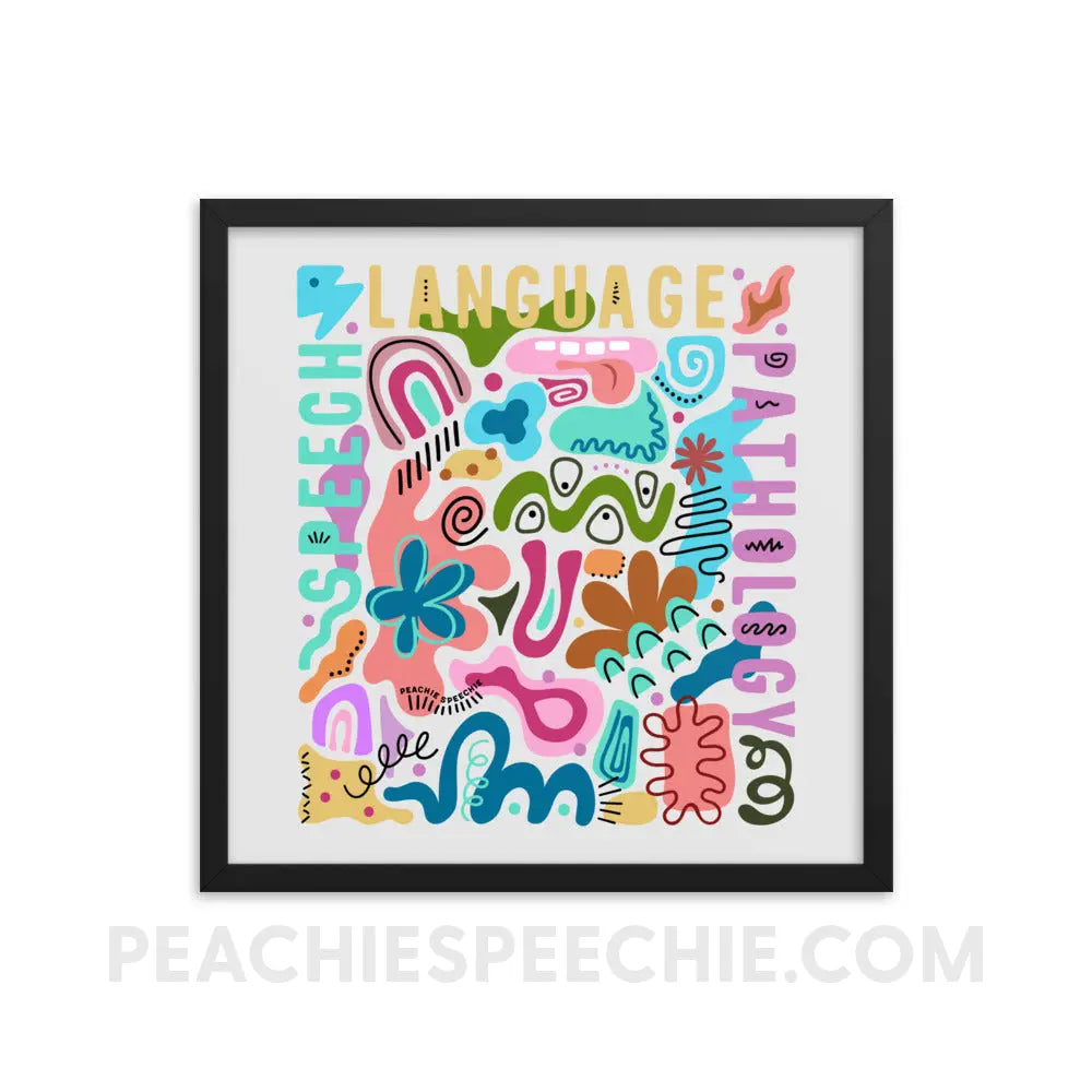 Abstract Art SLP Framed Poster - Black / 18″×18″ - peachiespeechie.com