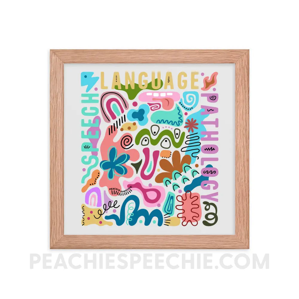 Abstract Art SLP Framed Poster - Red Oak / 10″×10″ - peachiespeechie.com