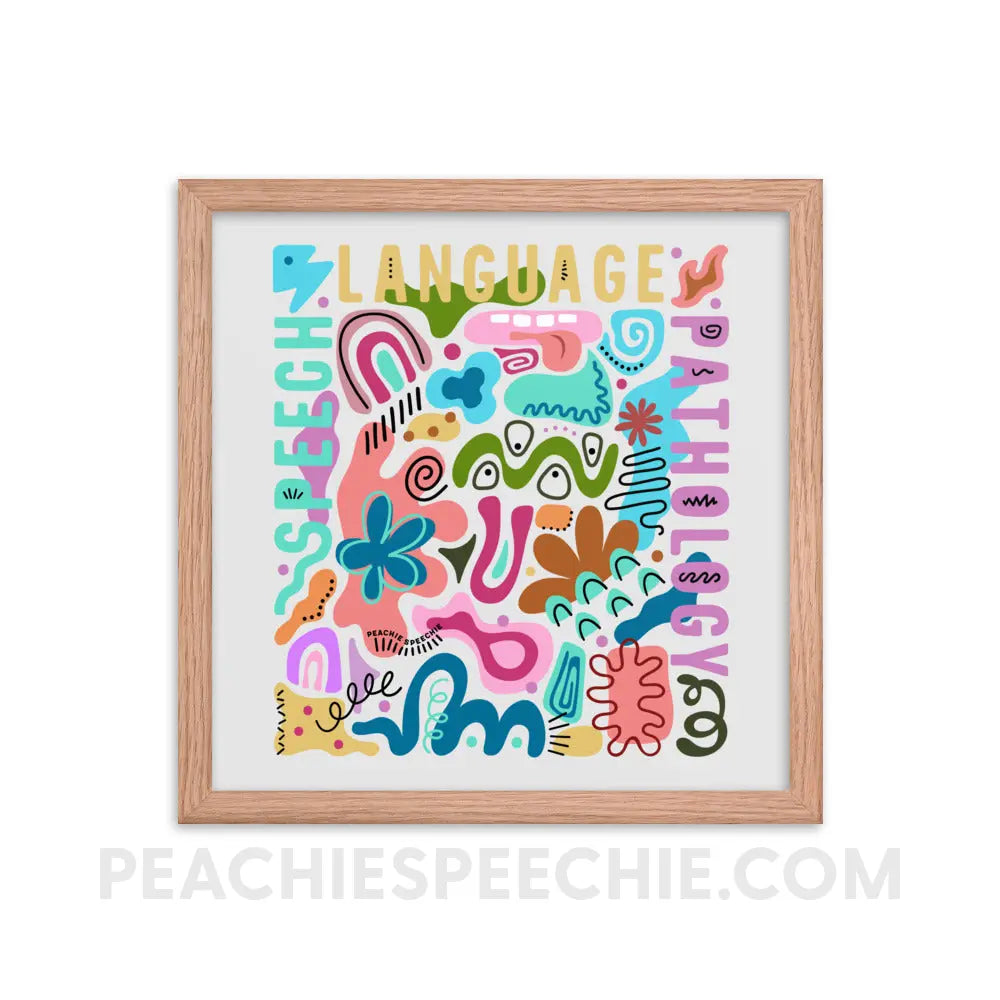Abstract Art SLP Framed Poster - Red Oak / 14″×14″ - peachiespeechie.com